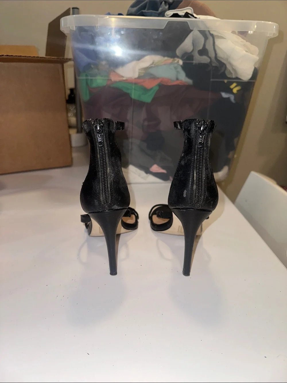 Call It Spring Black Strappy Ankle Strap Heels